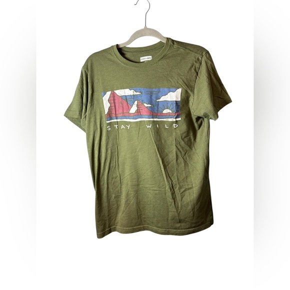 State of Mine “Stay Wild” Graphic T-Shirt Men’s M Green - Picture 1 of 4